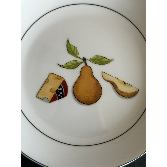 Crate & Barrel NANCY GREEN Fruit Fromage Appetizer Cheese Plates 6 1/2" Set of 6 - Picture 7 of 16